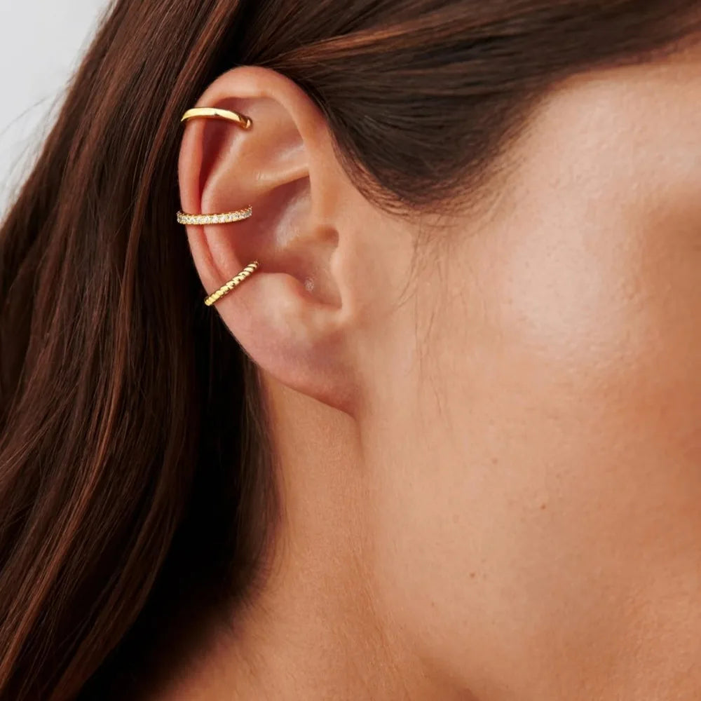 Ear Cuff Earrings for Women Non Piercing, 14K Gold Plated Cuff Earrings for Women, Hypoallergenic Cubic Zirconia