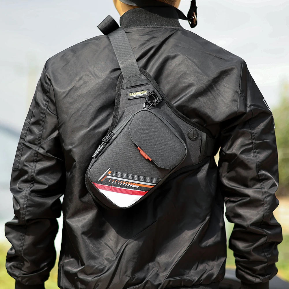 Men Motorcycle Thigh Bag Waterproof Multifunctional Waist Bag Reflective Large Capacity for Hiking Camping Fishing