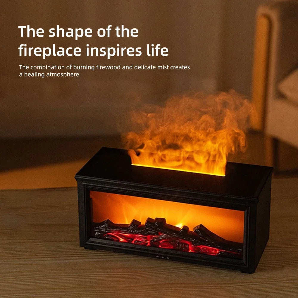 Desktop  Fireplace with Atmosphere Light - Portable Simulation Fireplace Heater for Bedroom, Home, Office Decorations - Creative