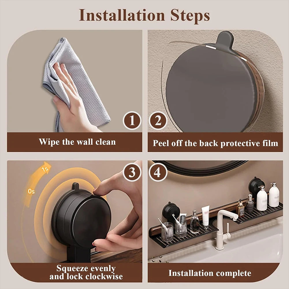 Faucet Organizer Rack No Drilling Wall Mounted Sink Shelf Heavy Duty Storage Rack Bathroom Accessories