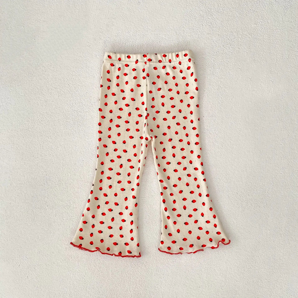 2025 New Korean Version Autumn Baby Girl Floral Micro Print Baby Leggings Baby Mosquito Proof Pants