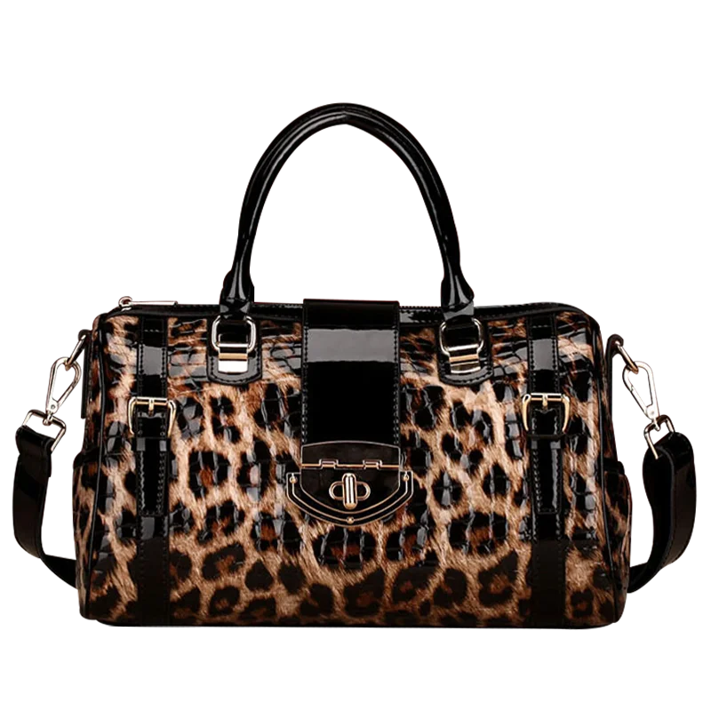 Aidrani  Fashionable original design women's handbag, luxurious leopard print Boston bag made of high-quality cowhide