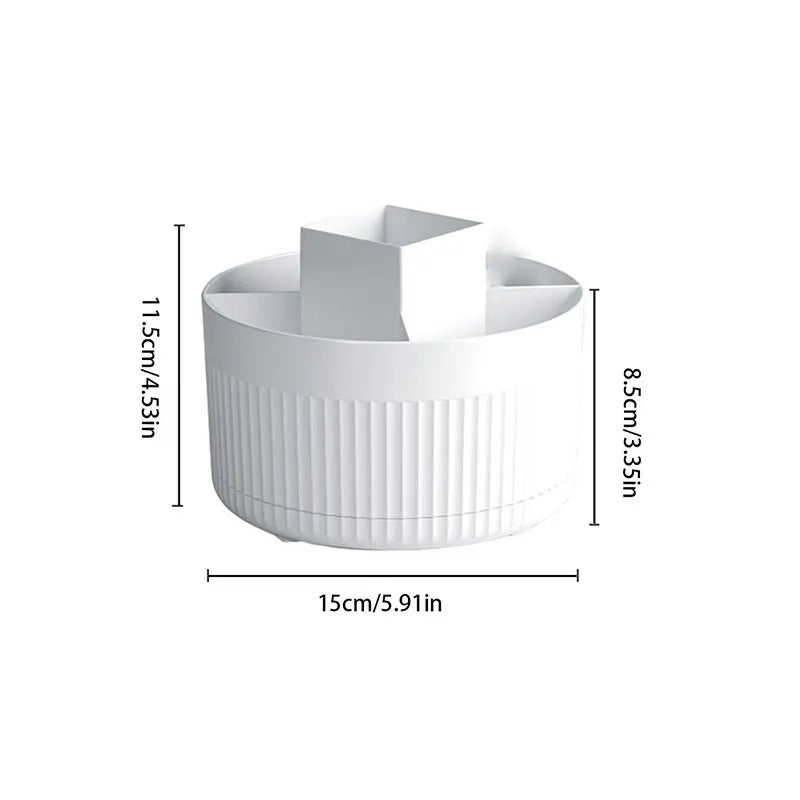 Desktop rotating cosmetic storage cylinder, plastic dressing table, light luxury lipstick box, pen holder, brush storage rack