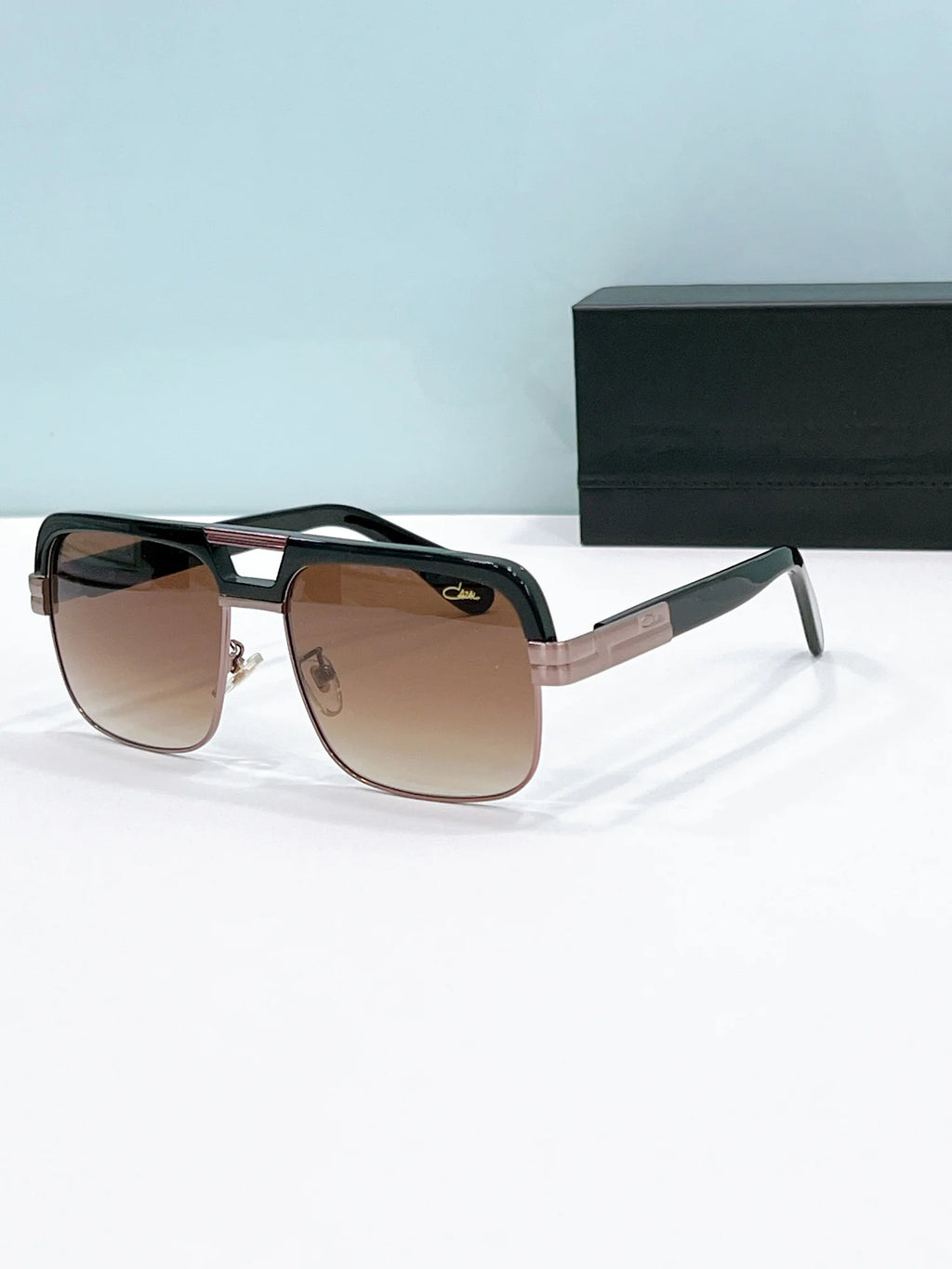 Original CCAZAL MOD993 Luxury Black Acetate Frame Square Men Sunglasses Yellow Lenses Driving Anti-Glare Women Couple Eyewear