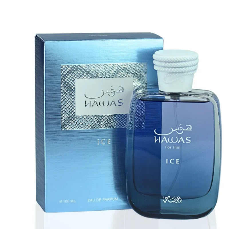 100ml Original Arab Perfumes RASASI Hawas Ice Eau de Parfum Spray High Quality Lasting Aromatic Perfume Cologne Makeup Present