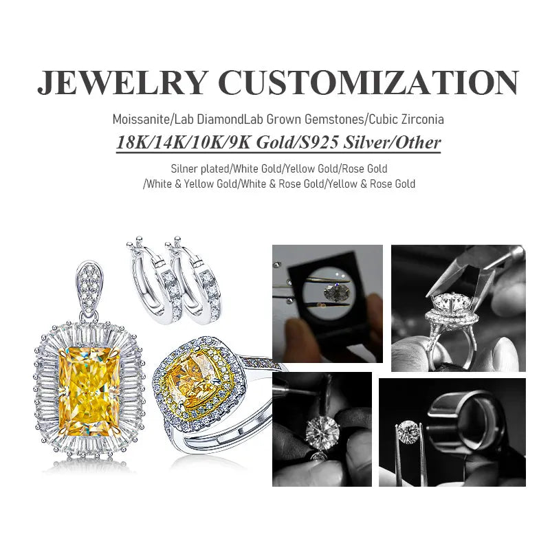 Moissanite Tennis Necklaces For Man Women 3/4/5/6.5mm Full Diamond With GRA 925 Sterling Silver Plated 18k White Gold Jewelry