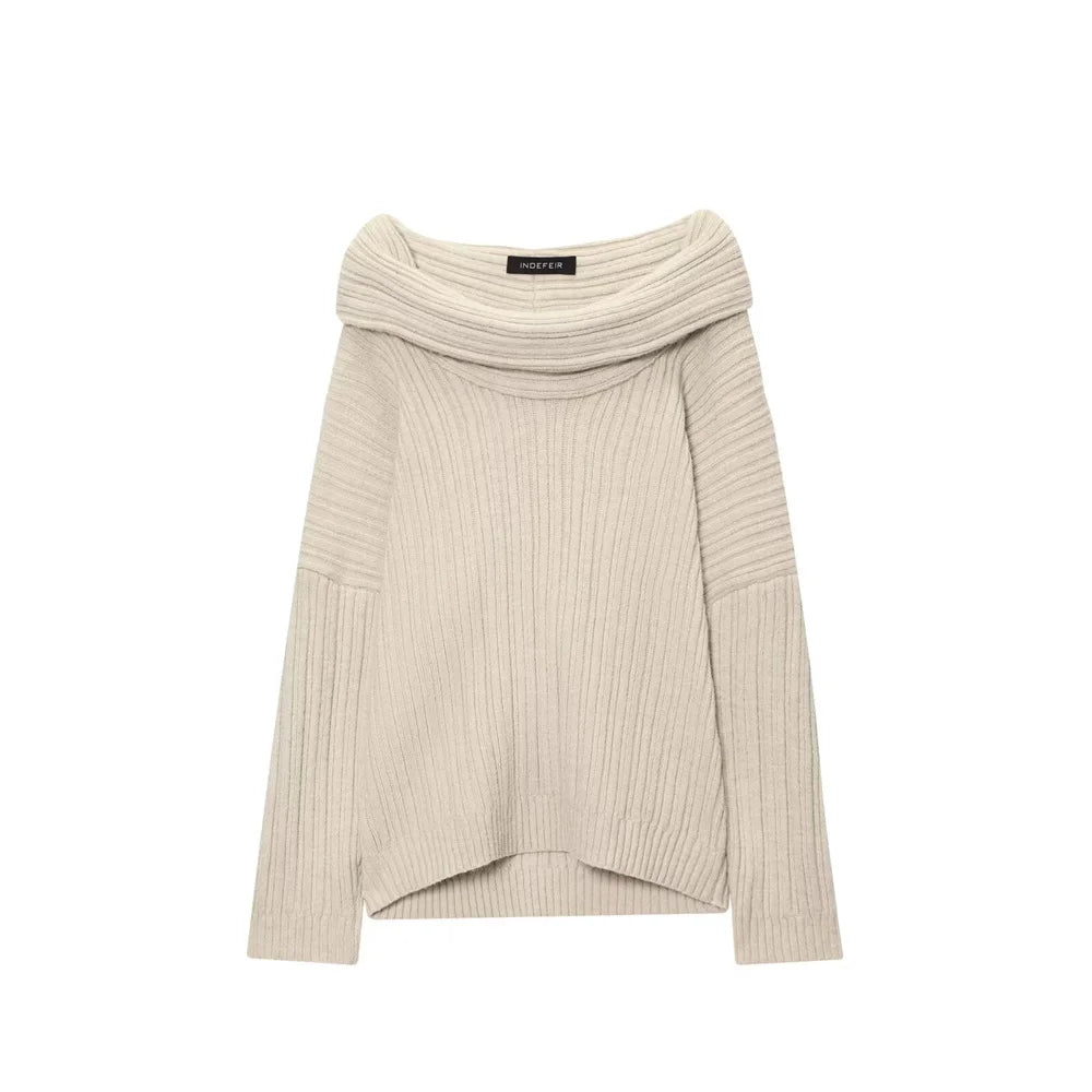 Women's Sweater 2025 New Fashion Summer Slouchy Off-the-shoulder Knit Sweater for Women Casual Chic Ladies Knit Sweater