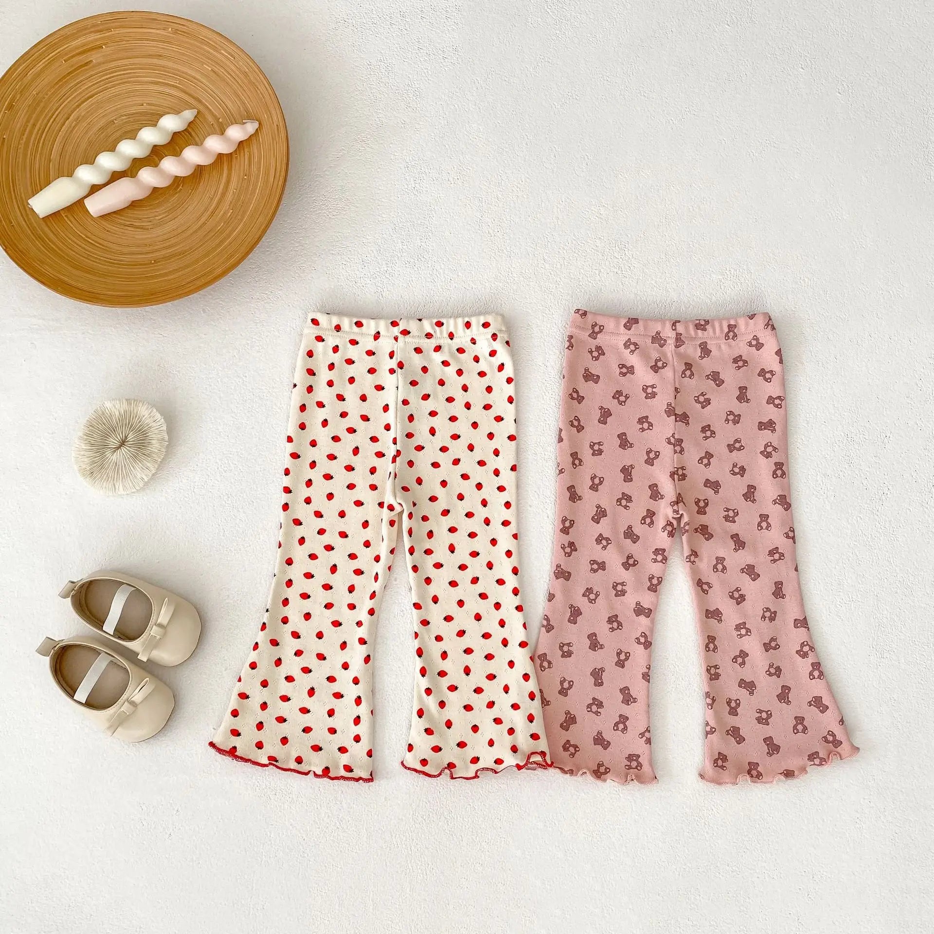 2025 New Korean Version Autumn Baby Girl Floral Micro Print Baby Leggings Baby Mosquito Proof Pants