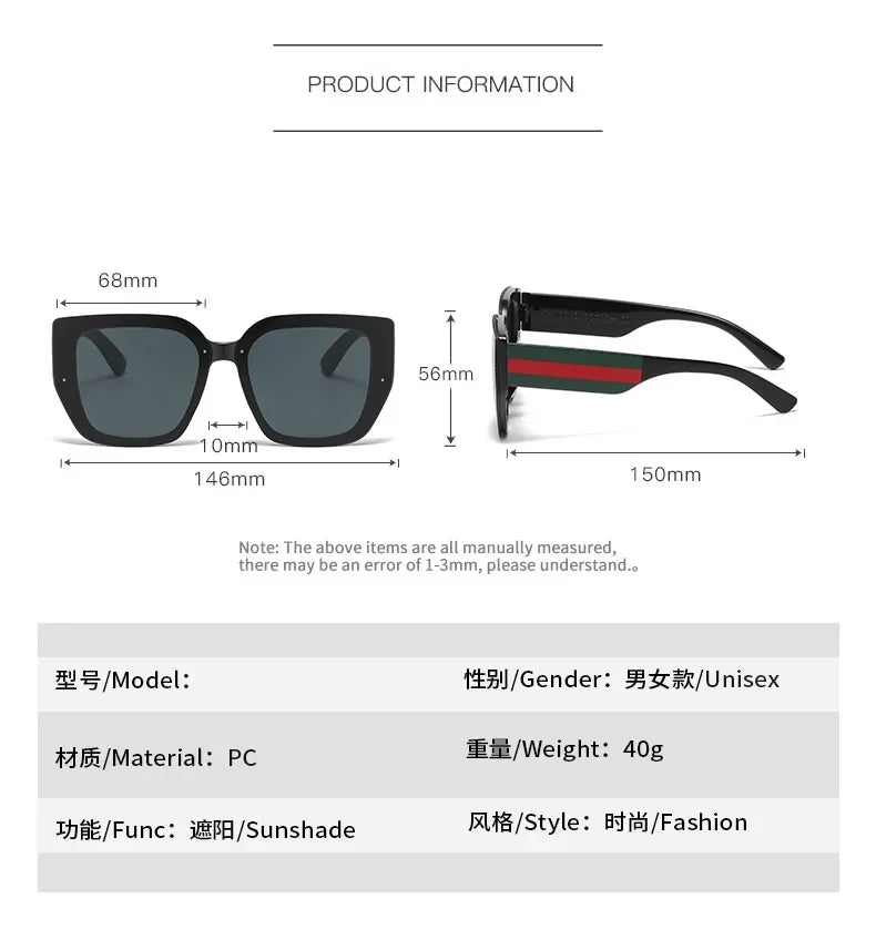 Women's Luxury Brand Sunglasses Woman High Quality Designer Sun Glasses Women Ladies Shade Oversized Eyewear Oculos De So