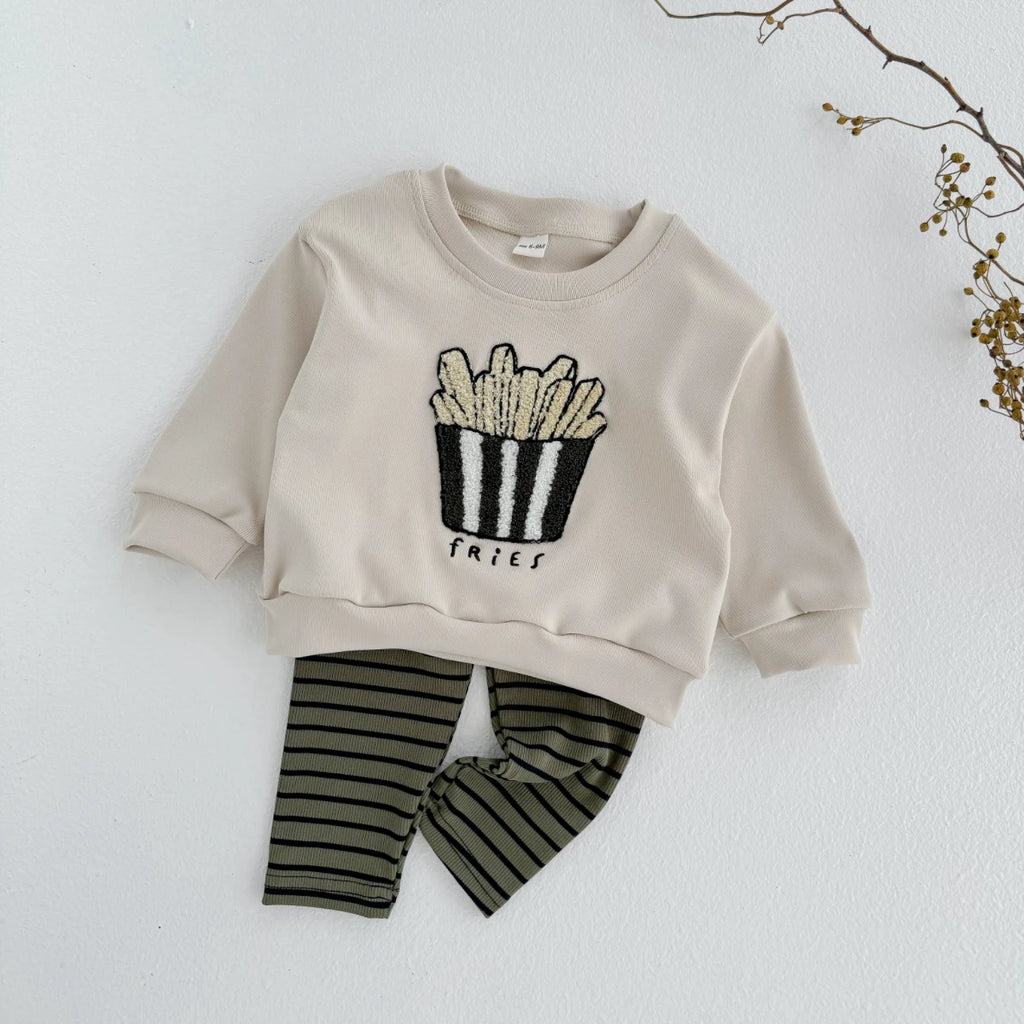 Baby Boys Clothes Cartoon Popcorn Toddler Infant Outfit Long Sleeves Top Pants 0-3 Years Newborn Kids Sets Sweatshirt 2Pcs