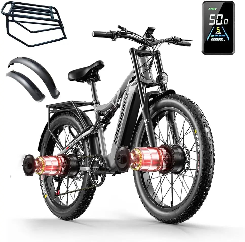 Shengmilo S600 26Inch Electric Bike 48V 2000W Dual Motors Powerful Ebike 31MPH 17.5Ah Samsung Battery Emtb EU USA UK Stock