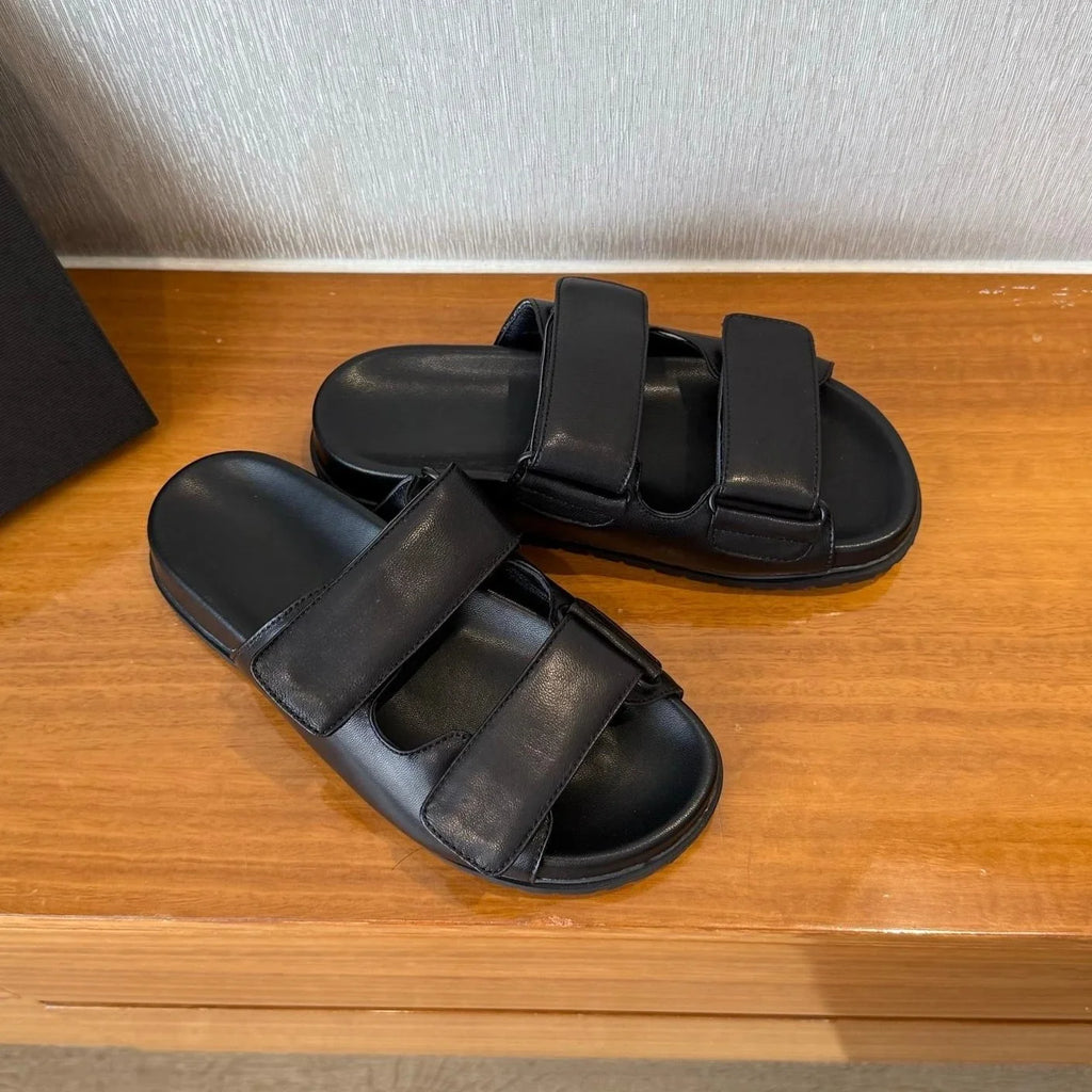 2025 New Summer Handmade Blingbling Diamond Flats Outdoor Slippets Beach Shoes For Woman Banquet Chunky Heels Zapatos De Mujer