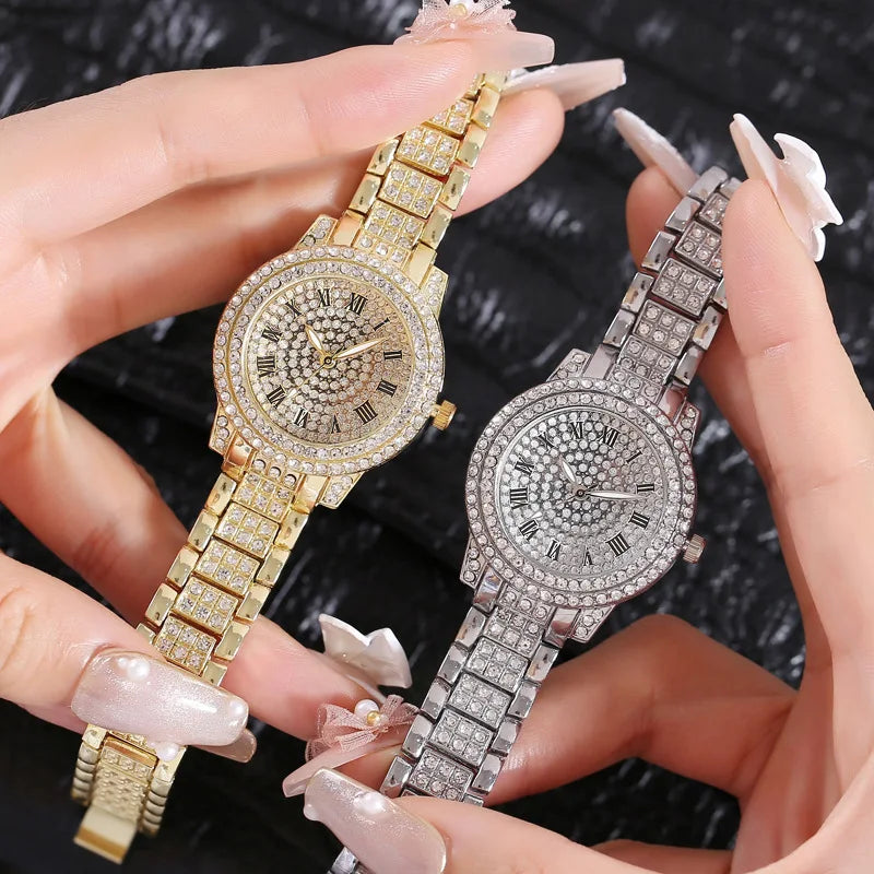 Fashion Women Watch with Shiny Diamond Watch Ladies Luxury Brand Ladies Casual Women Bracelet Crystal Watches Relogio Feminino