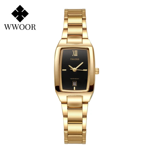 WWOOR Luxury Woman's Watch Elegant Waterproof Stainless Steel Watch for Ladies Dress Square Quartz Women's Watches Reloj mujer