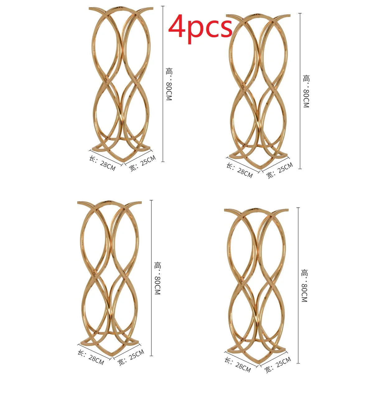 New Metal Vase Trumpet Shape Wedding Table Centerpiece Event Road Lead Flower Vases For Wedding Party Home Decoration