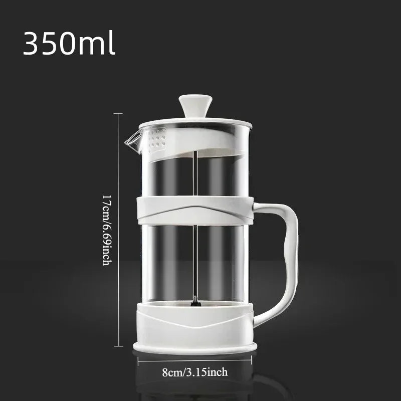 350/800/1000ml French Press Coffee Pot Multifunctional Home Hand Punch Pot Transparent Glass Coffee maker Coffee Accessories
