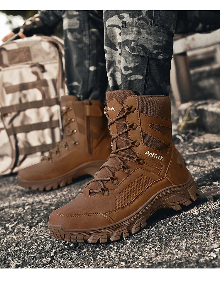 Hiking Shoes Men Outdoor Anti-slip Breathable Comfortable Casual Sports Shoes Men Thick-soled Shock-absorbing Combat Boots Men