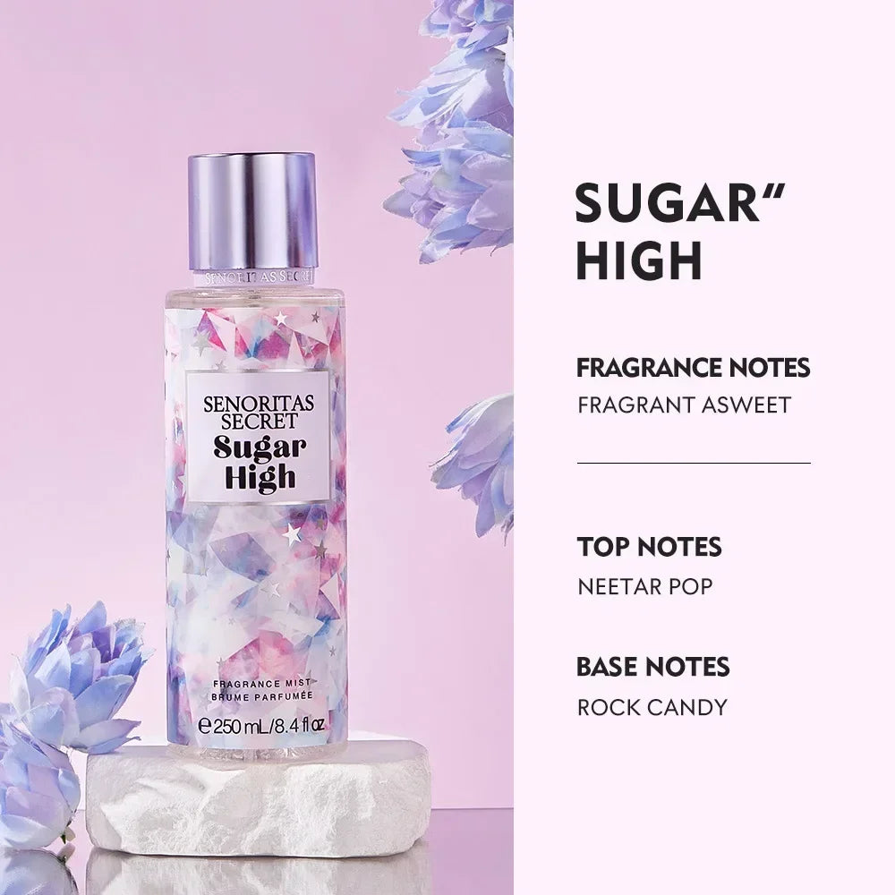Body Spray Women's  Fragrance Floral and Fruit Tone Lasting Fragrance Thailand's 250ml