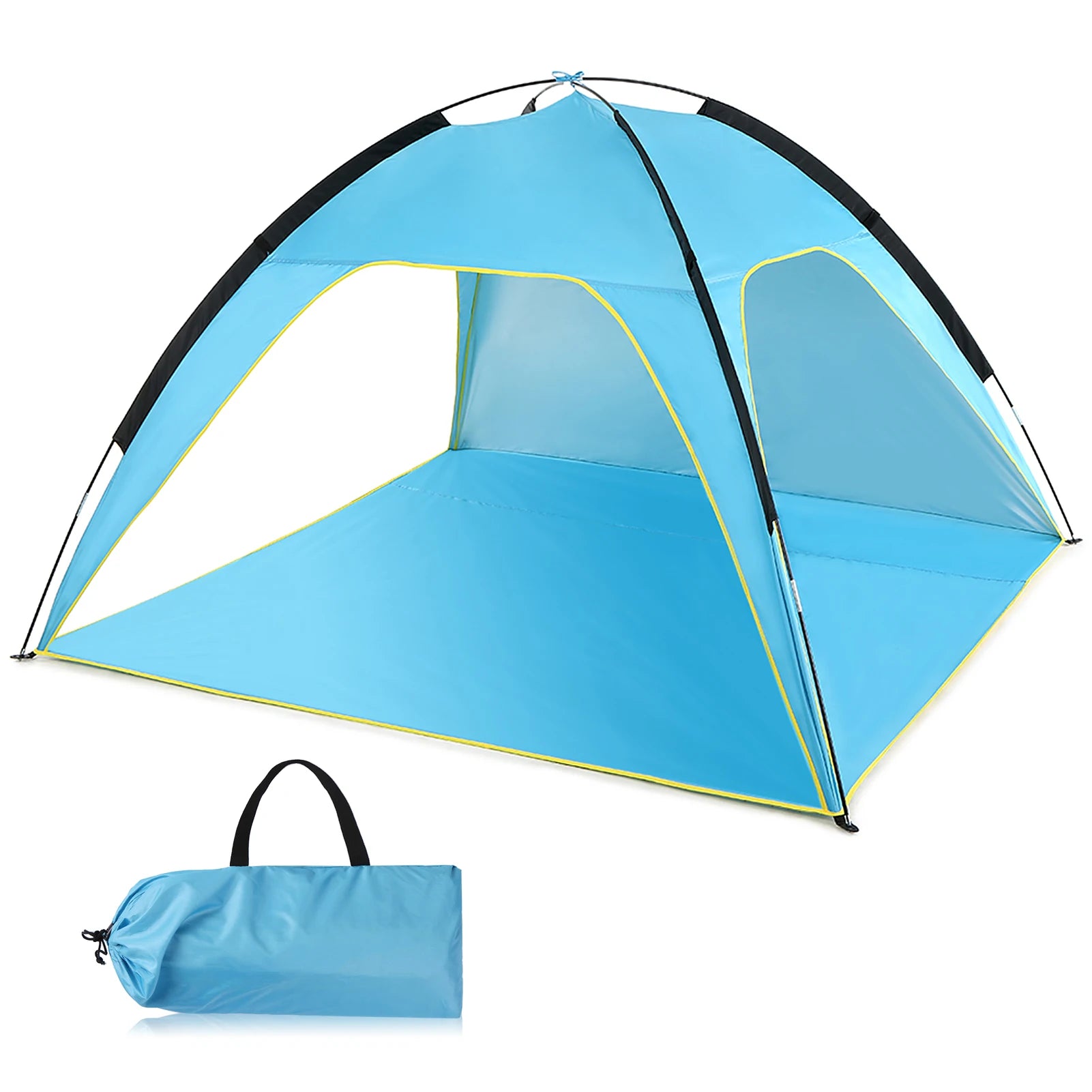 Lightweight Beach Tent Sun Shade Canopy UV Sun Shelter Three Open Sides Camping Fishing Tent for Park Camping