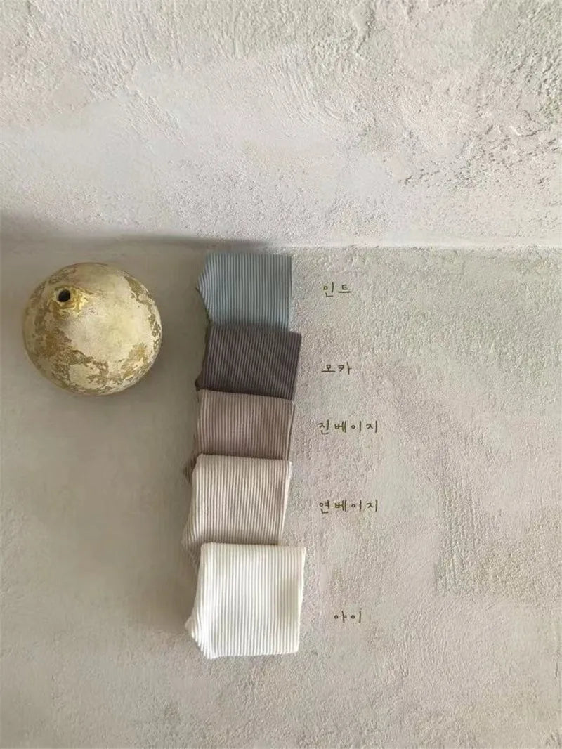 2024 New Baby Cotton Ribbed Leggings Solid Cotton Infant Stretch Pants Soft Comfortable Toddler Pants Kids Boys Girls Trousers