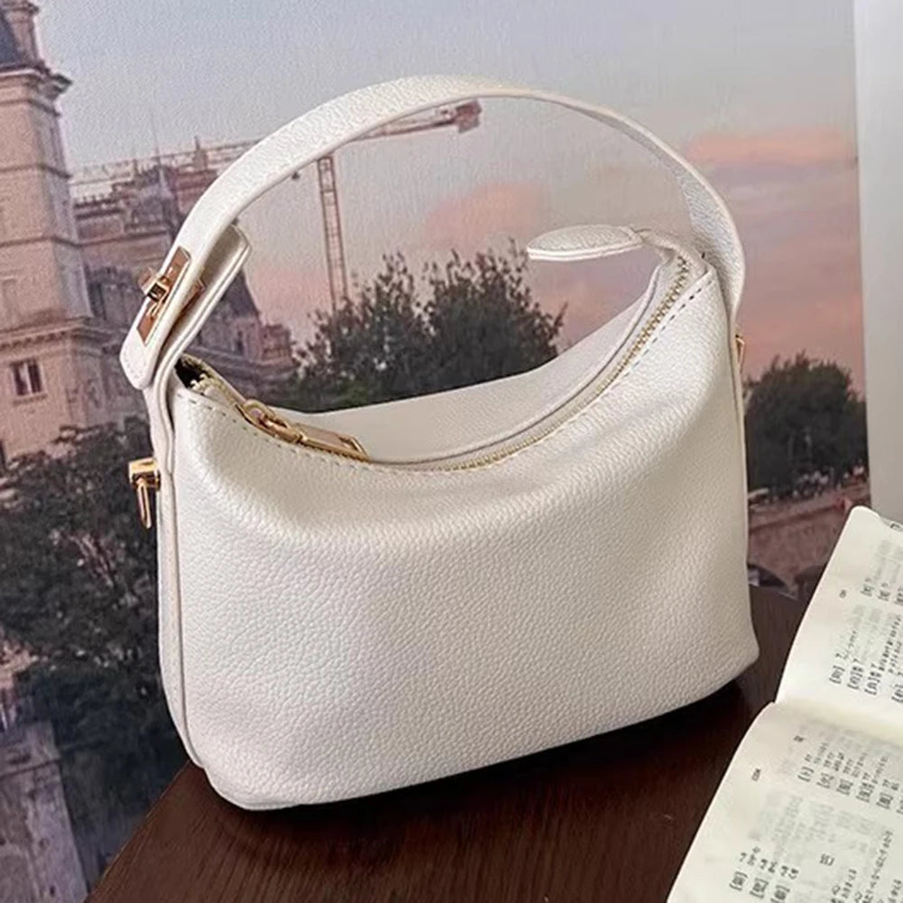 Lightweight PU Mini Purses Women Leather Mini Bag Solid Color Vegan Leather Crossbody Bags Zipper Closure All-Match Shoulder Bag