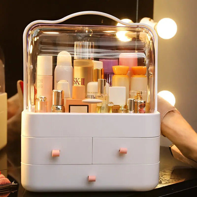 Cosmetic organizing box, tabletop dresser drawer, jewelry shelf, high-end feel, large-capacity skin care product storage box