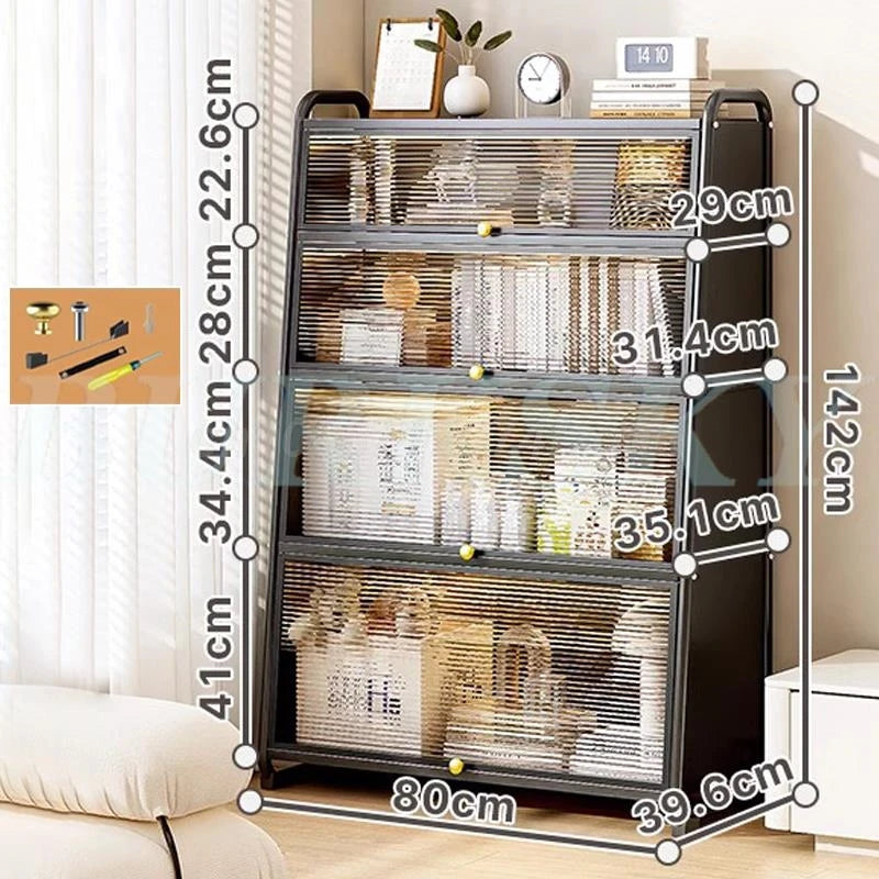 Bathroom Storage Floor to Floor, Waterproof Cabinet, Multi-Layer Storage Rack with Door