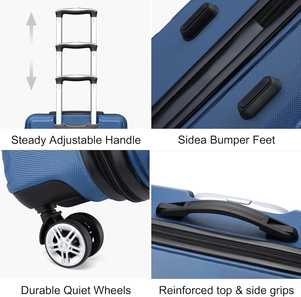 Kono 3 Piece Luggage Sets Expandable(only 28") Lightweight with Spinner Wheels TSA Lock Hardside Travel Rolling Suitcases