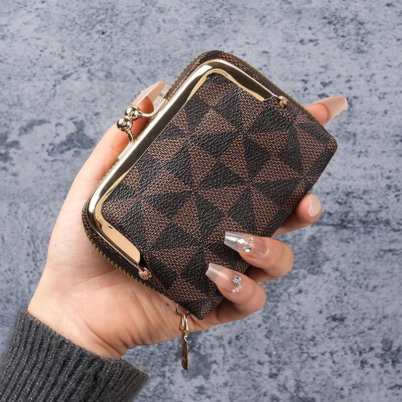 Cross border European and American women's wallet new printed women's short clip zero wallet 30% off versatile women's student w