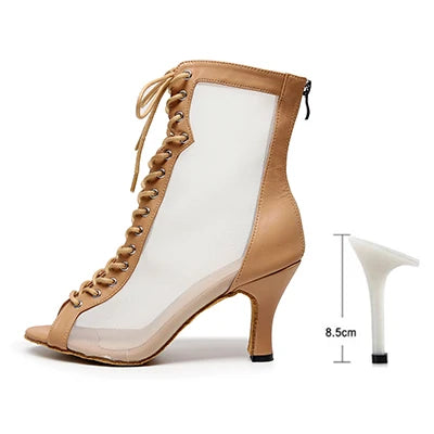 Woman High Tip Ballroom Dance Shoes Woman Ruber Insole Latino Salsa Dancing Shoes For Girls Soft Bottom Practice Latin Shoes