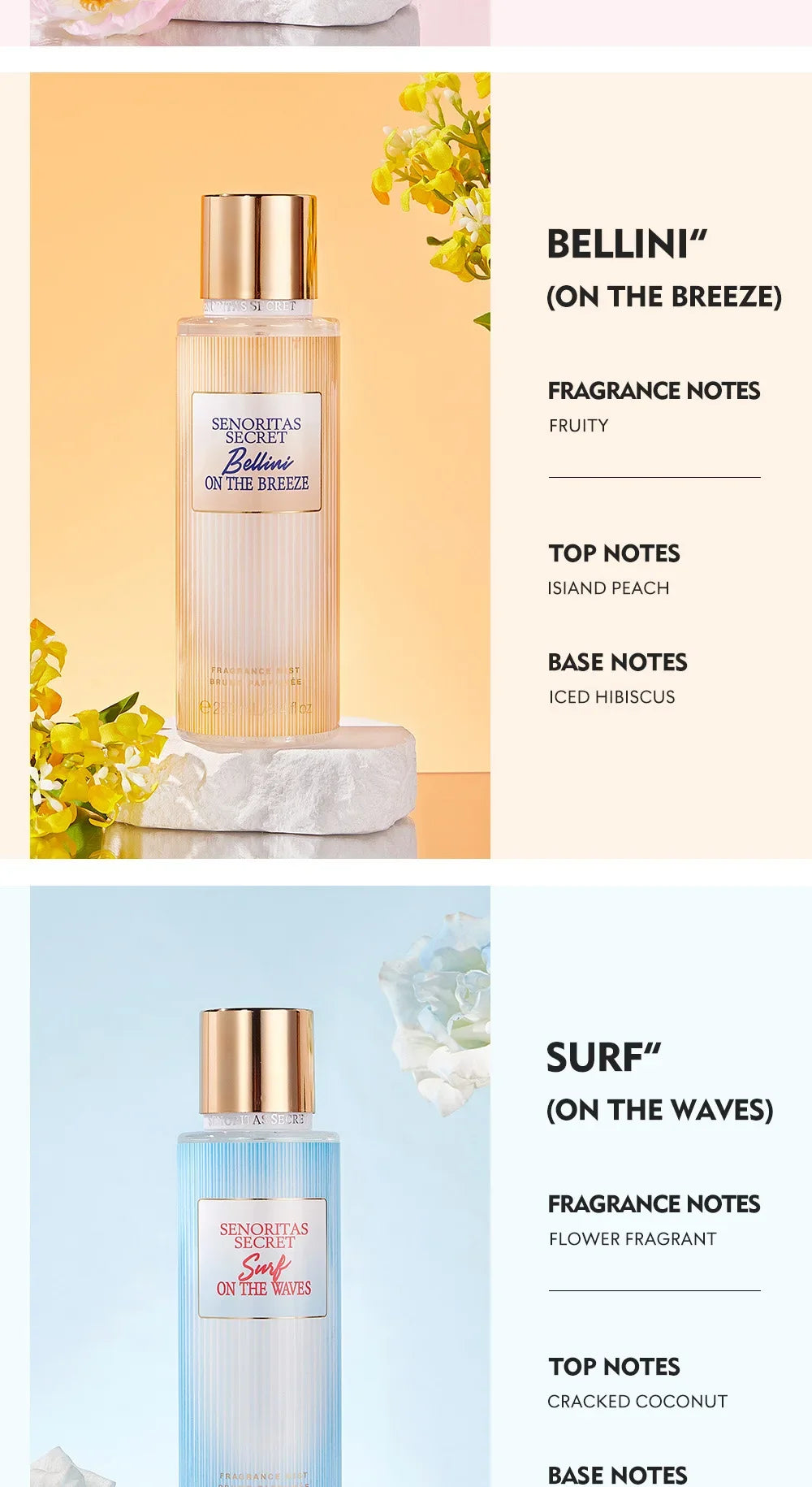 Body Spray Women's  Fragrance Floral and Fruit Tone Lasting Fragrance Thailand's 250ml