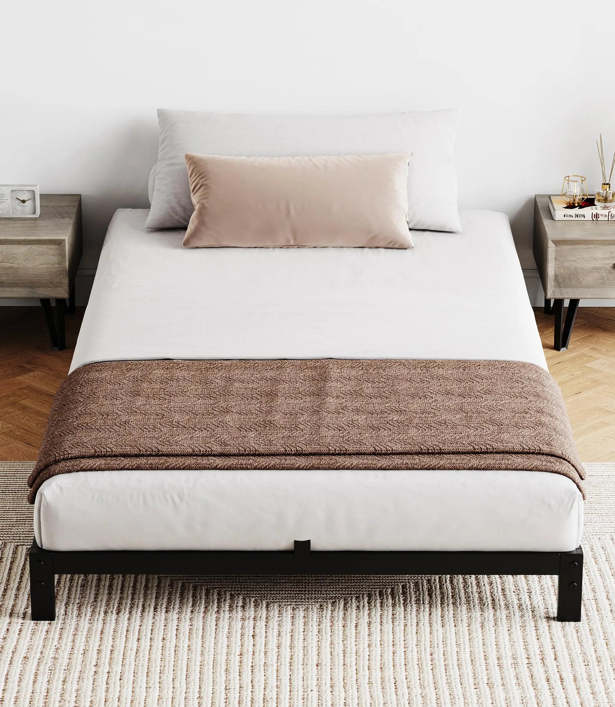 Bed Frames with Under Bed Storage, Heavy Duty Mattress Foundation, Easy Assembly, No Box Spring Needed,Platform Bed for Bedroom