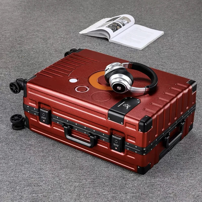 Hot!New Arrival upgrade Fashion Aluminium Frame Rolling Luggage box Women&Men 20 22 24 26 28 Inch Trolley Suitcase Travel Bag