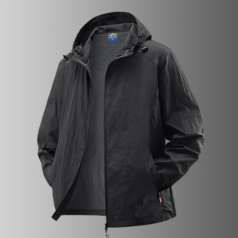Summer Waterproof Hiking Jackets Men Fishing Cycling Hooded Gym Sports Running Coat Outdoor Sun-Protective Thin Jacket Clothing