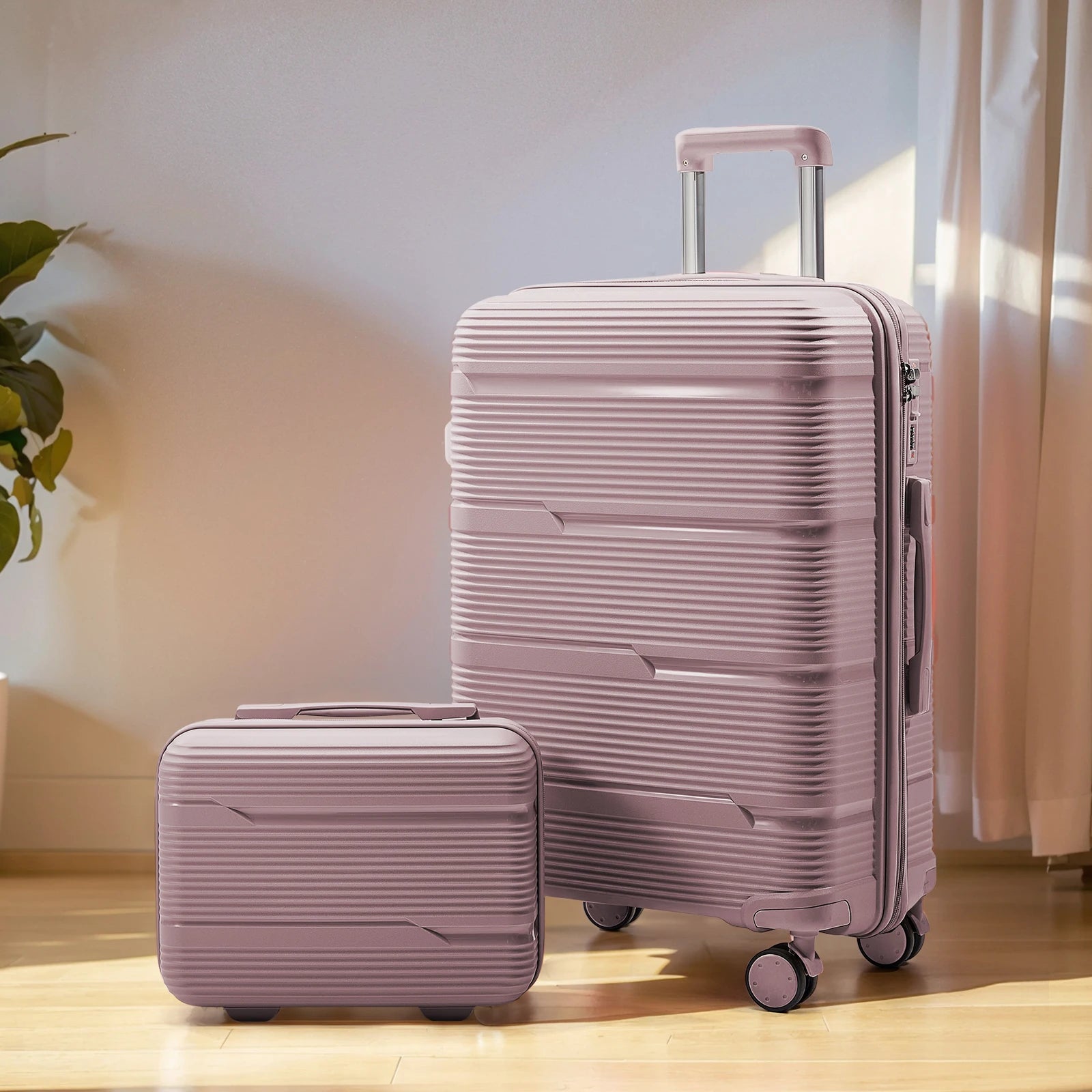 Travel Suitcase Rolling, Carry on Boarding Luggage Cabin Set with Cosmetic Case Spinner Wheels Travel Trolley Case 13 20 Inch