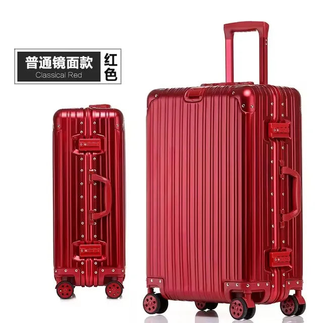 NO LOGO High Grade Rolling Luggage 100% Aluminum-magnesium Boarding Perfect For Spinner Brand Travel Suitcase
