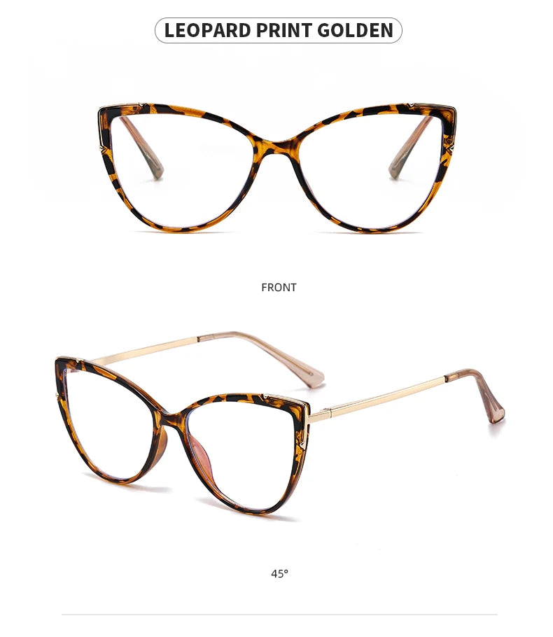 Personality Cat Eye Anti-Blue Light Spring Hinged Glasses Cross-Border Men Women Glasses Shopping Leisure Advanced Frames