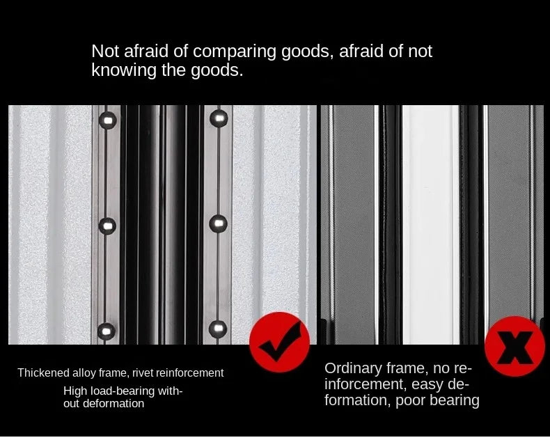 Suitcase Aluminum Frame 20 inch Carrier Trolley Case Removable Universal Wheels 22-30 inch Large Capacity Travel Suitcases