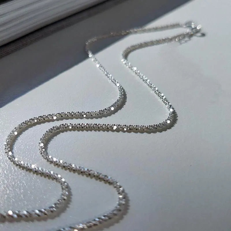 SOMILIA Fashion 18K Yellow Gold Necklace Authentic S925 Sterling Silver Sparkling Clavicle Sweater Chain High Jewelry For Woman