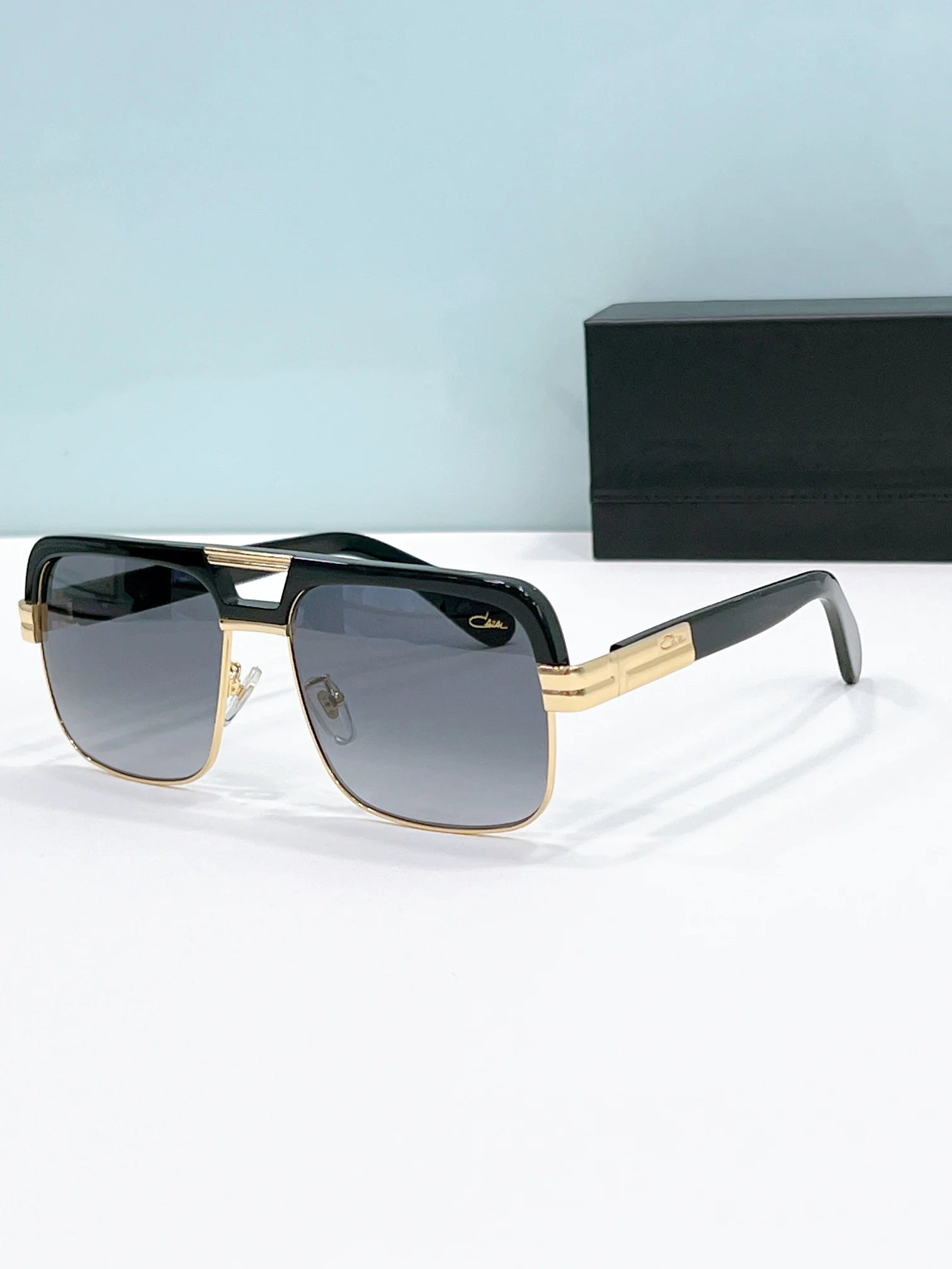 Original CCAZAL MOD993 Luxury Black Acetate Frame Square Men Sunglasses Yellow Lenses Driving Anti-Glare Women Couple Eyewear