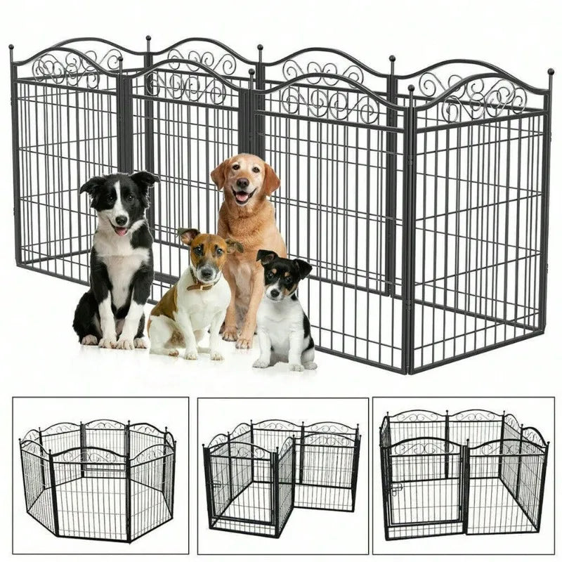 Heavy Metal Dog Playpen Backyard Dog Kennel Fences for Outdoor Camping Traveling