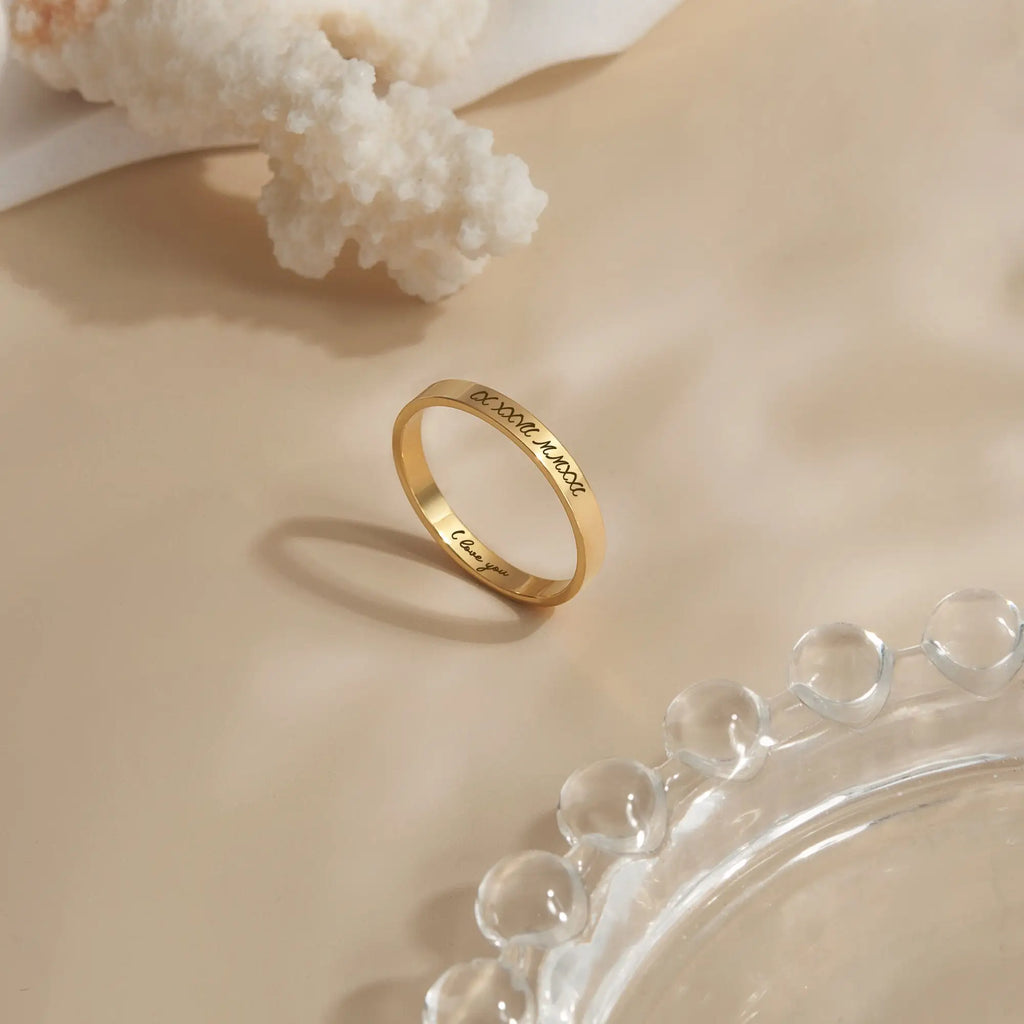 Dainty Ring Engraved Ring Roman Numeral Ring Inside Engraved Ring Skinny Custom Word Ring Minimalist Ring Gift for Her Jewelry