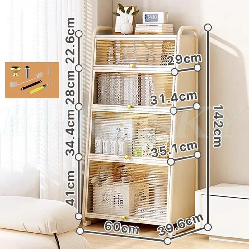 Bathroom Storage Floor to Floor, Waterproof Cabinet, Multi-Layer Storage Rack with Door
