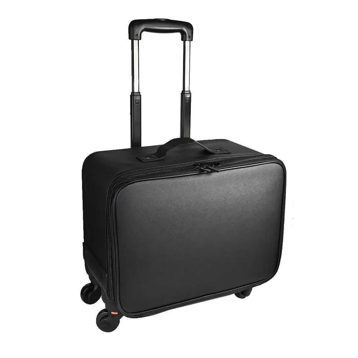 Large Rolling Makeup Case Professional Cosmetic Trolley on Wheels, Multi-Layer Embroidered Travel Organizer for Beauty