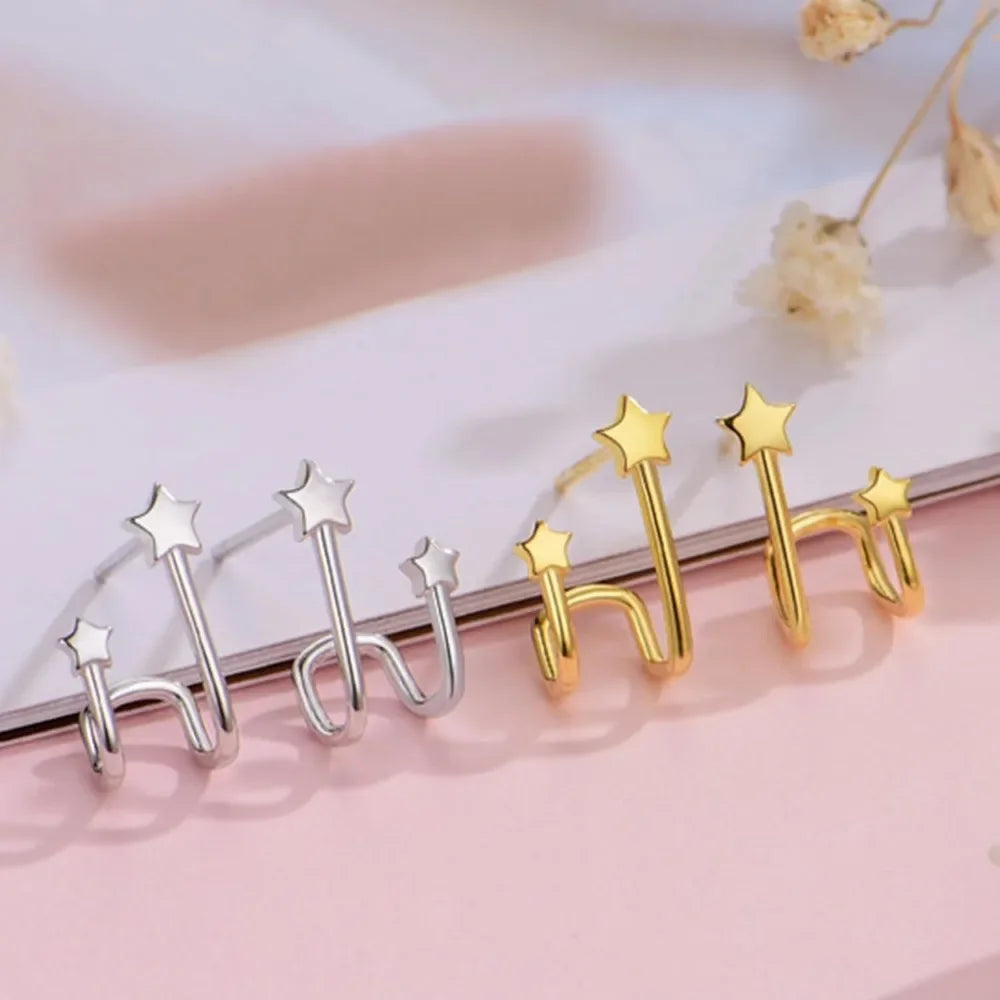 Star Cuff Earrings for Women Ear Cuff Silver Star Stud Earrings Star Earrings Studs Star Earrings for Women Star Jewelry