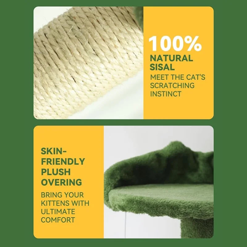 HOOPET Indoor Cat Tree Tower With Scratching Board Spacious Plush Perch And Interactive Hanging Ball Ideal For Multi-Cat Family