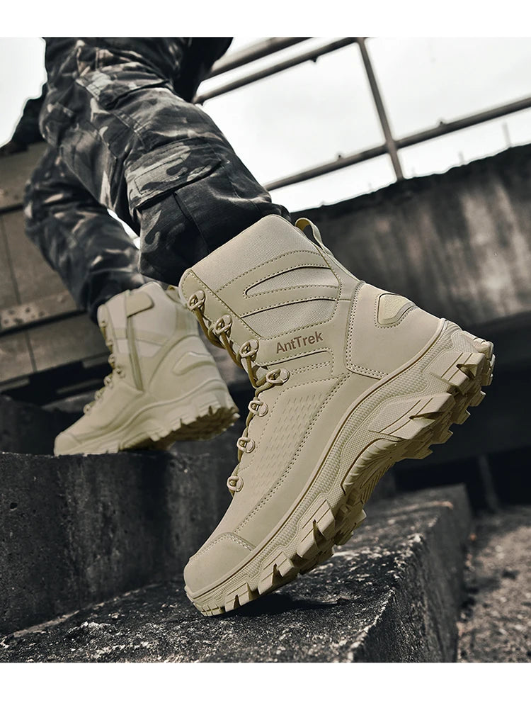 Hiking Shoes Men Outdoor Anti-slip Breathable Comfortable Casual Sports Shoes Men Thick-soled Shock-absorbing Combat Boots Men