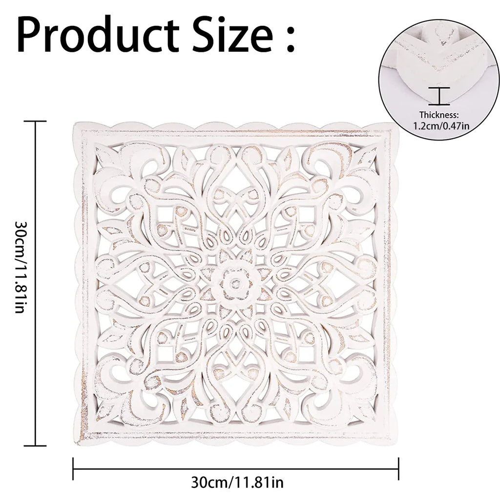 Hollow Carved Wooden Wall Decor Floral Wall Panel Hanging Decor Carved Hanging Ornaments Old Decorative Background Wall Hanging