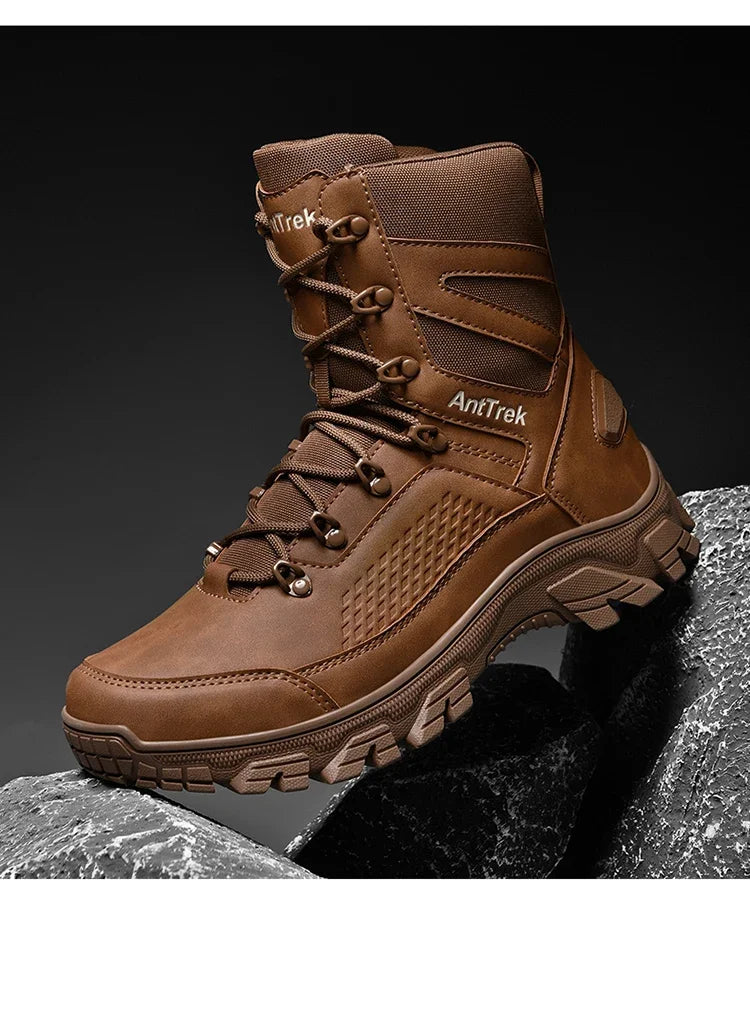 Hiking Shoes Men Outdoor Anti-slip Breathable Comfortable Casual Sports Shoes Men Thick-soled Shock-absorbing Combat Boots Men