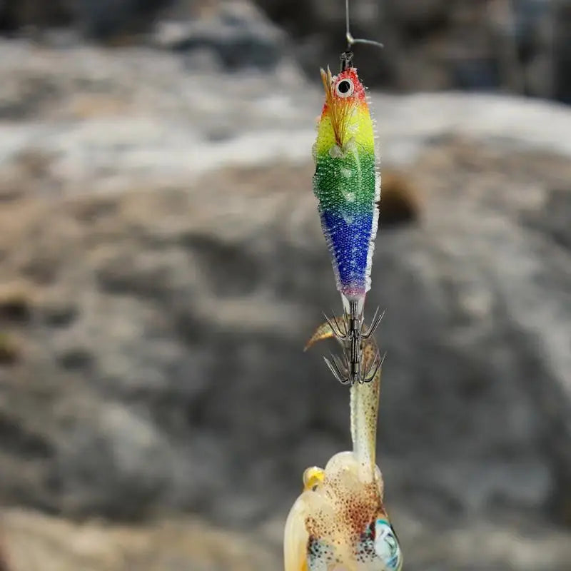 7.5cm horizontal Squid Jigs Fishing Lure Artificial Squid Hook Plated Jigging Baits For Sea Fishing Cuttlefish Luminous